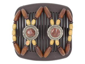 African Butterfly Hair Comb - Gemstone Brown 87