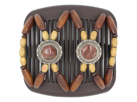 African Butterfly Hair Comb - Gemstone Brown 87