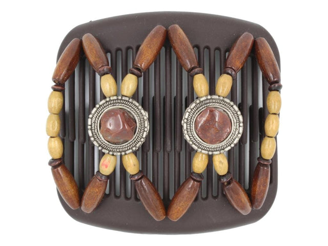 African Butterfly Hair Comb - Gemstone Brown 87