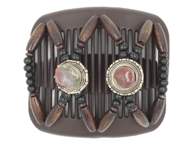 African Butterfly Hair Comb - Gemstone Brown 88