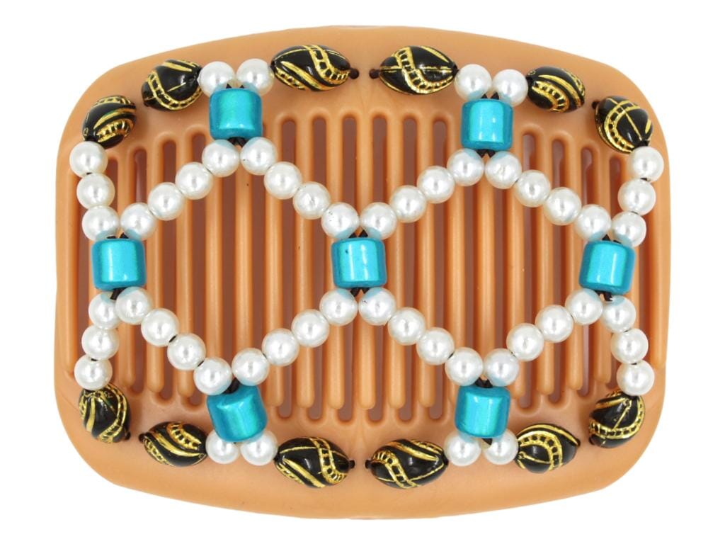 African Butterfly Hair Comb - Ndalena Blonde Pearl 13