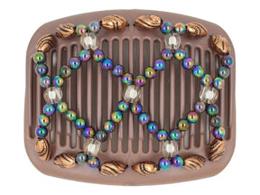 African Butterfly Hair Comb - Ndalena Brown Pearl 05
