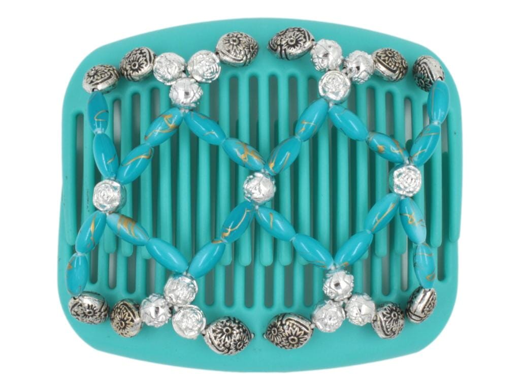 African Butterfly Hair Comb - Ndalena Turquoise 15