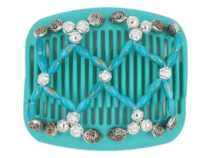 African Butterfly Hair Comb - Ndalena Turquoise 15