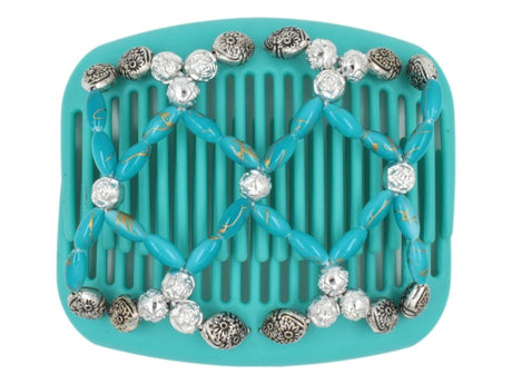 African Butterfly Hair Comb - Ndalena Turquoise 15