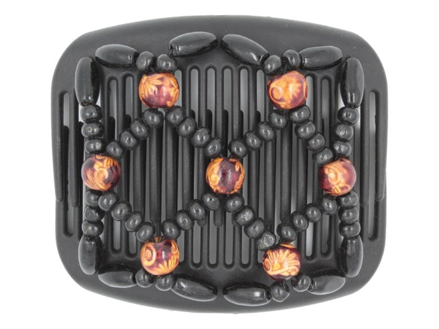 African Butterfly Hair Comb - Ndebele Black 139