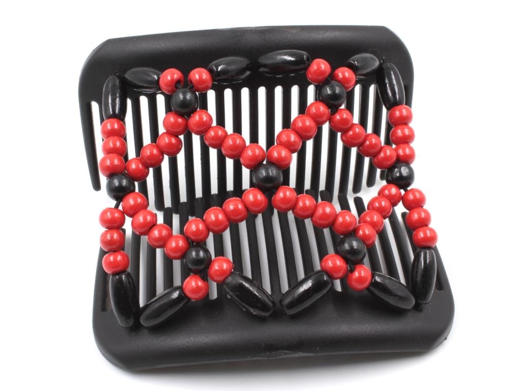 African Butterfly Hair Comb - Ndebele Black 140