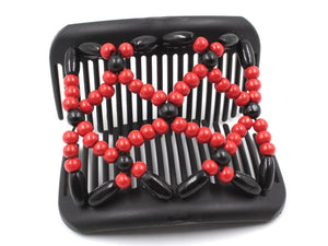African Butterfly Hair Comb - Ndebele Black 140