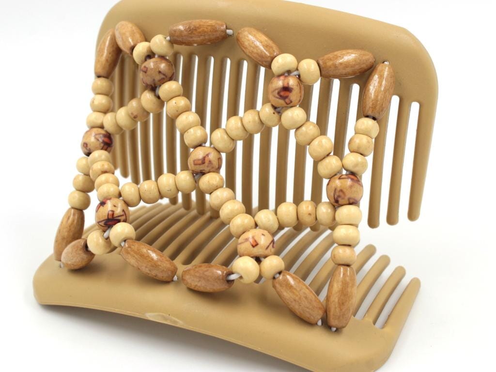 African Butterfly Hair Comb - Ndebele Blonde 91