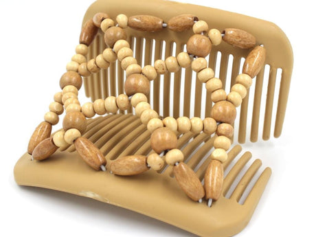 African Butterfly Hair Comb - Ndebele Blonde 93