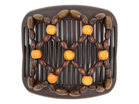 African Butterfly Hair Comb - Ndebele Brown 128