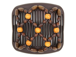 African Butterfly Hair Comb - Ndebele Brown 128