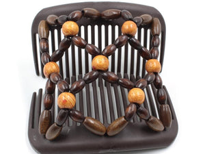 African Butterfly Hair Comb - Ndebele Brown 128