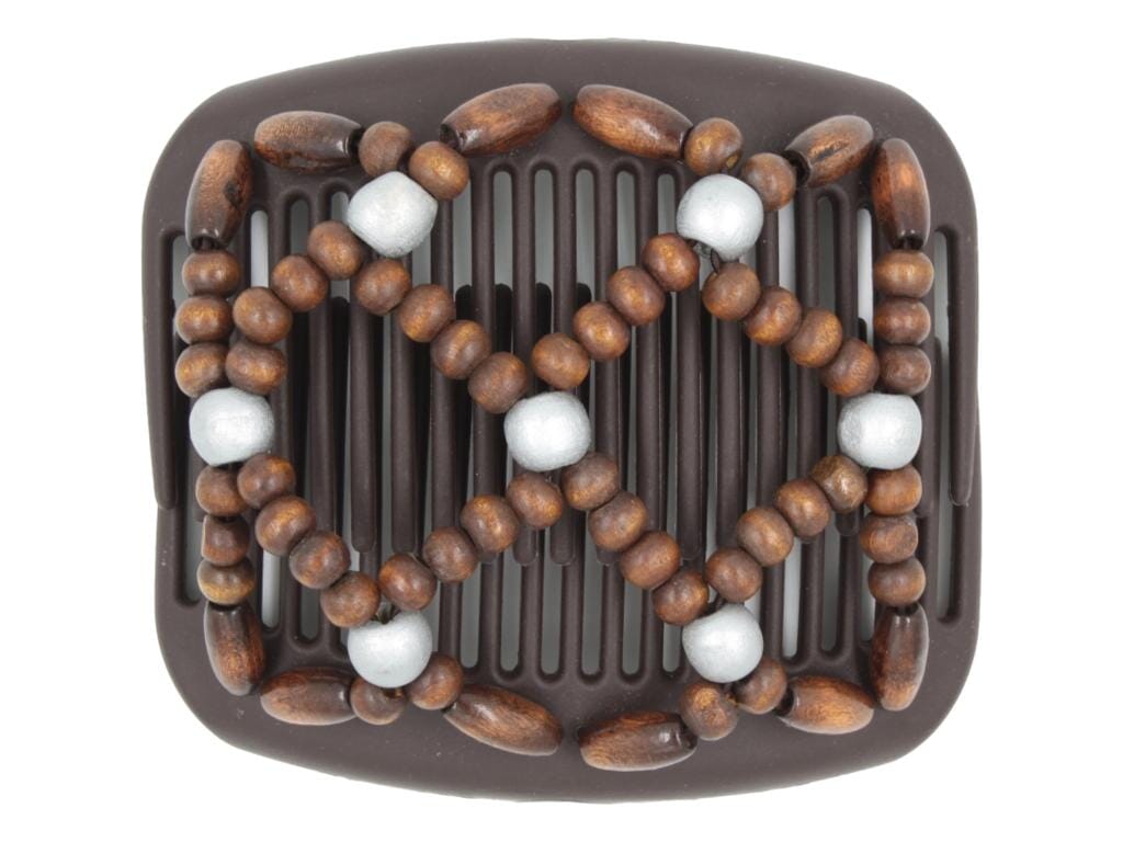 African Butterfly Hair Comb - Ndebele Brown 129