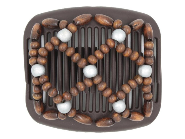 African Butterfly Hair Comb - Ndebele Brown 129