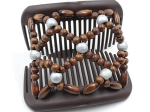 African Butterfly Hair Comb - Ndebele Brown 129
