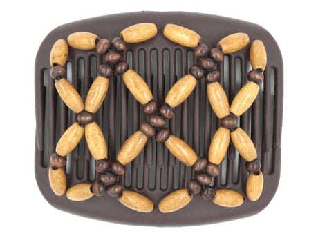 African Butterfly Hair Comb - Ndebele Brown 130