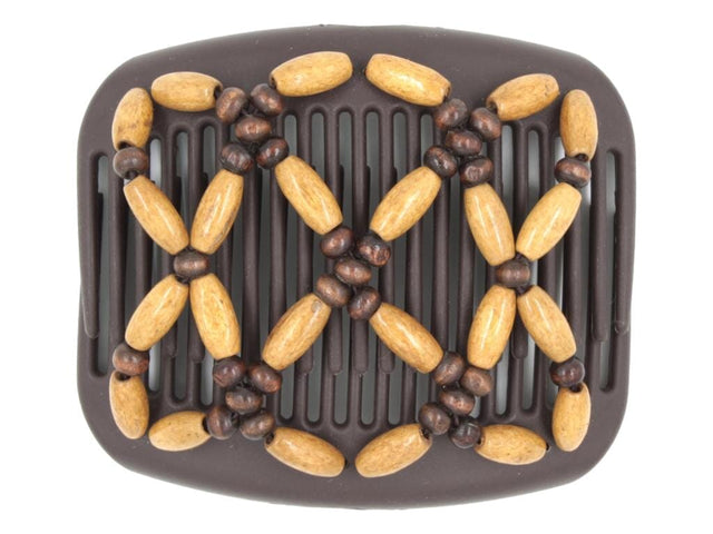 African Butterfly Hair Comb - Ndebele Brown 130