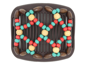 African Butterfly Hair Comb - Ndebele Brown 131