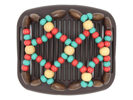 African Butterfly Hair Comb - Ndebele Brown 131