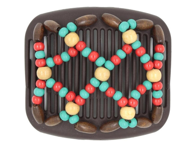 African Butterfly Hair Comb - Ndebele Brown 131