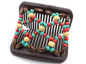 African Butterfly Hair Comb - Ndebele Brown 131