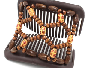 African Butterfly Hair Comb - Ndebele Brown 168