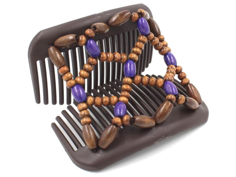 African Butterfly Hair Comb - Ndebele Brown 169