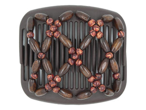 African Butterfly Hair Comb - Ndebele Brown 182