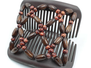 African Butterfly Hair Comb - Ndebele Brown 182