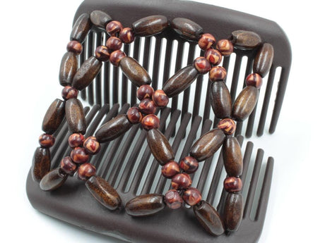 African Butterfly Hair Comb - Ndebele Brown 182