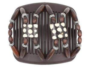 African Butterfly Hair Comb - Stones & Bones Brown 113