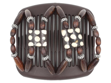African Butterfly Hair Comb - Stones & Bones Brown 113