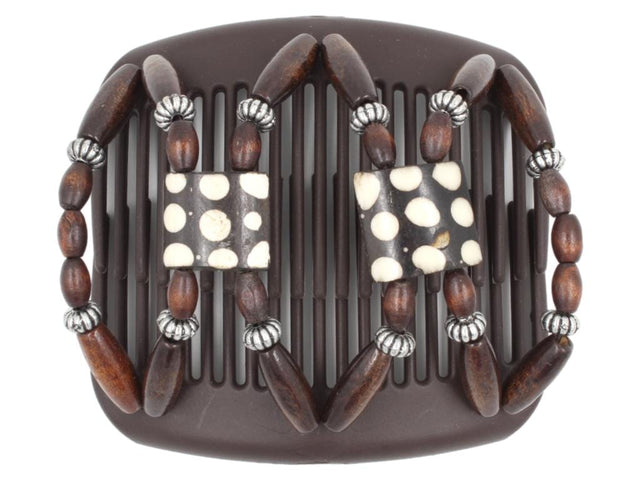 African Butterfly Hair Comb - Stones & Bones Brown 113