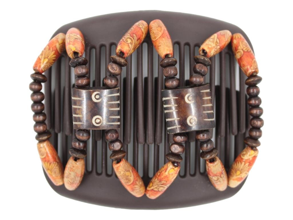 African Butterfly Hair Comb - Stones & Bones Brown 125