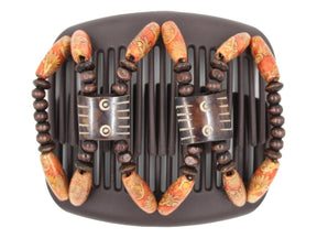 African Butterfly Hair Comb - Stones & Bones Brown 125
