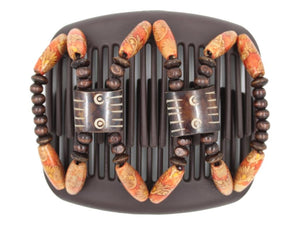 African Butterfly Hair Comb - Stones & Bones Brown 125