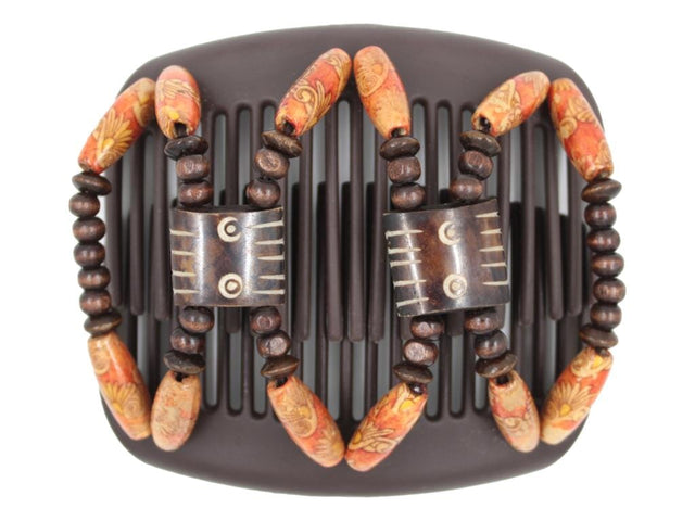 African Butterfly Hair Comb - Stones & Bones Brown 125