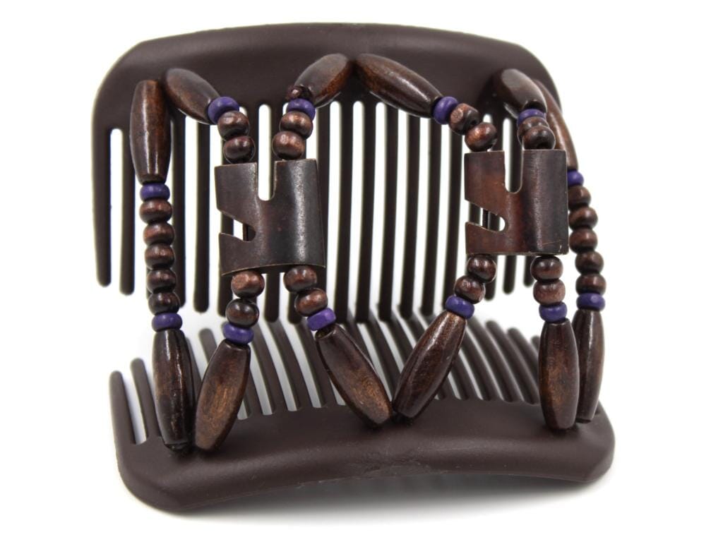 African Butterfly Hair Comb - Stones & Bones Brown 126