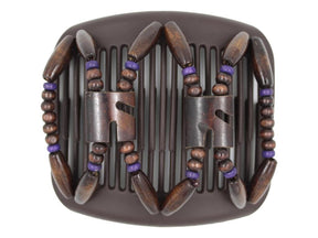 African Butterfly Hair Comb - Stones & Bones Brown 126
