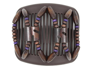 African Butterfly Hair Comb - Stones & Bones Brown 126