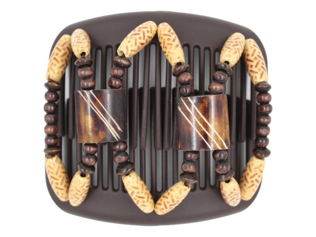 African Butterfly Hair Comb - Stones & Bones Brown 127