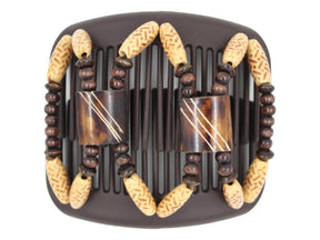 African Butterfly Hair Comb - Stones & Bones Brown 127