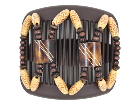 African Butterfly Hair Comb - Stones & Bones Brown 127