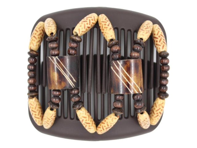 African Butterfly Hair Comb - Stones & Bones Brown 127