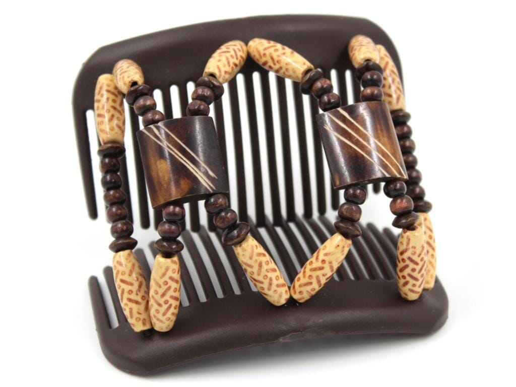 African Butterfly Hair Comb - Stones & Bones Brown 127