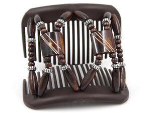 African Butterfly Hair Comb - Stones & Bones Brown 128