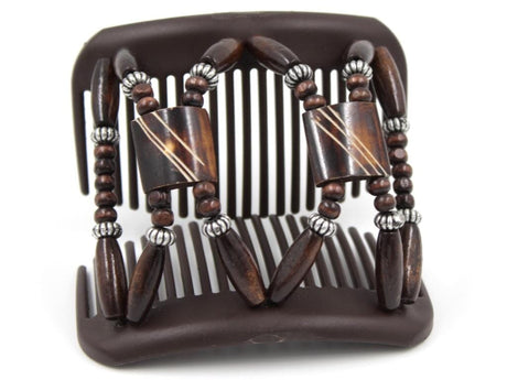 African Butterfly Hair Comb - Stones & Bones Brown 128