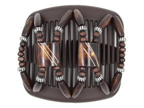 African Butterfly Hair Comb - Stones & Bones Brown 128