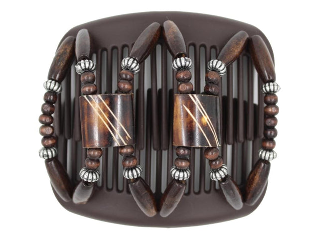 African Butterfly Hair Comb - Stones & Bones Brown 128